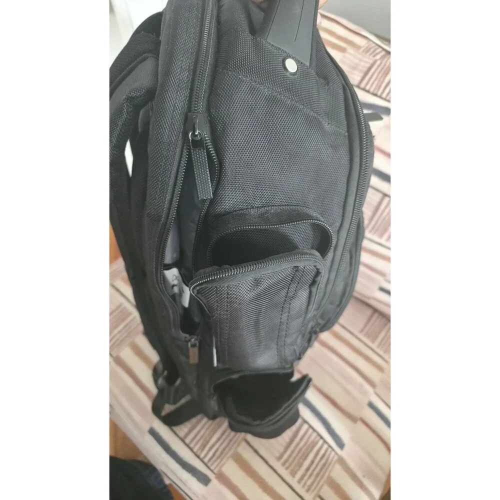 Perry Ellis Black Laptop Backpack Travel/Business Bag, Zip, Multiple Pockets